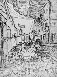 Terrazza del caffè la sera